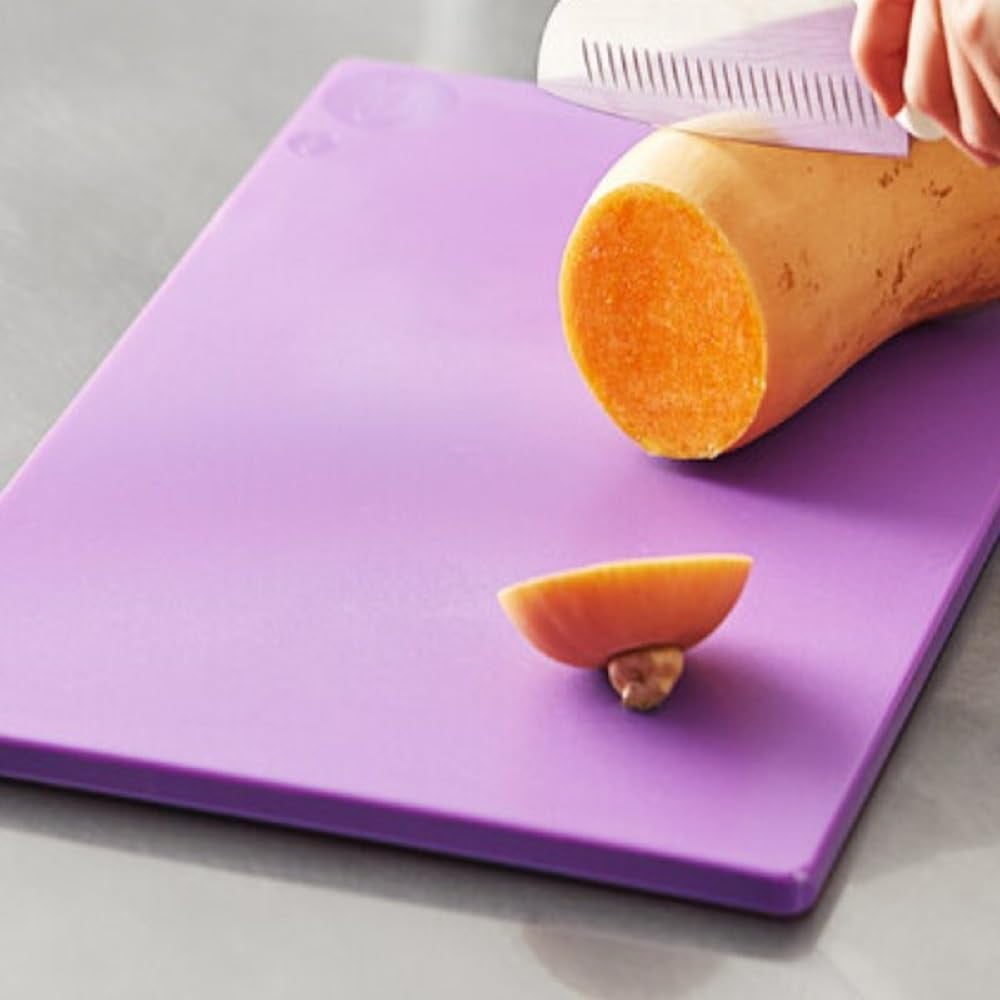 TrueCraftware- 18" X 12" X 1/2” Plastic Cutting Board for Kitchen Purple Color- Plastic Commercial Chopping Board Anti Slip Surface Chopping Food Cutting Mat for Meat Vegetables