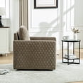 thumbnail image 5 of Leumius 360° Swivel Armchair with Hidden Storage, Comfy Diamond-Shape Tufted Armrests Accent Square Club Chair Single Sofa with Pillow for Living Room Bedroom Reading Nook Taupe, 5 of 9