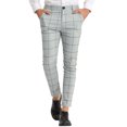 thumbnail image 1 of Unique Bargains Men's Dress Plaid Classic Fit Color Block Formal Checked Pants Dark Gray 40, 1 of 6