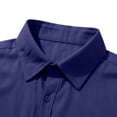 thumbnail image 4 of DeHolifer Men's Dress Shirts Summer Casual Button Down Shirts Business Shirts Solid Color Short Sleeve Tops Navy 3XL, 4 of 5