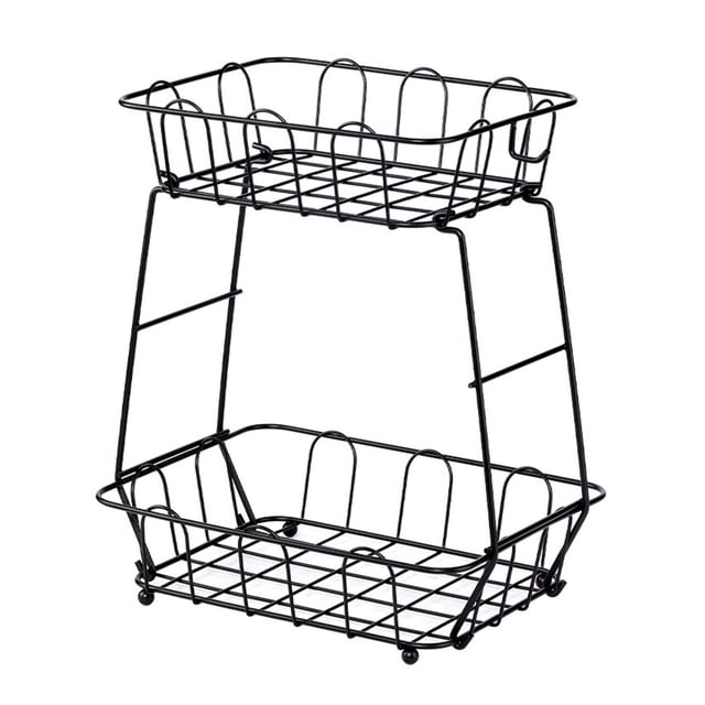 Cesta de Almacenamiento de Frutas, Frutero de Dos Niveles para La Mesa de Comedor en El