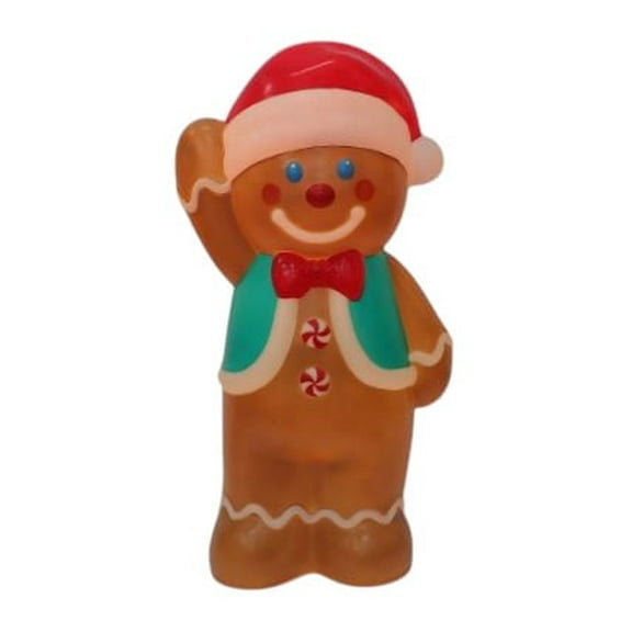 Lighted Blow Mold Gingerbread Outdoor Christmas Decoration, Multicolor, 32 inch