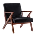 thumbnail image 2 of Convenience Concepts Take a Seat Cliff Accent Chair, Black Faux Leather & Espresso Frame, 2 of 8