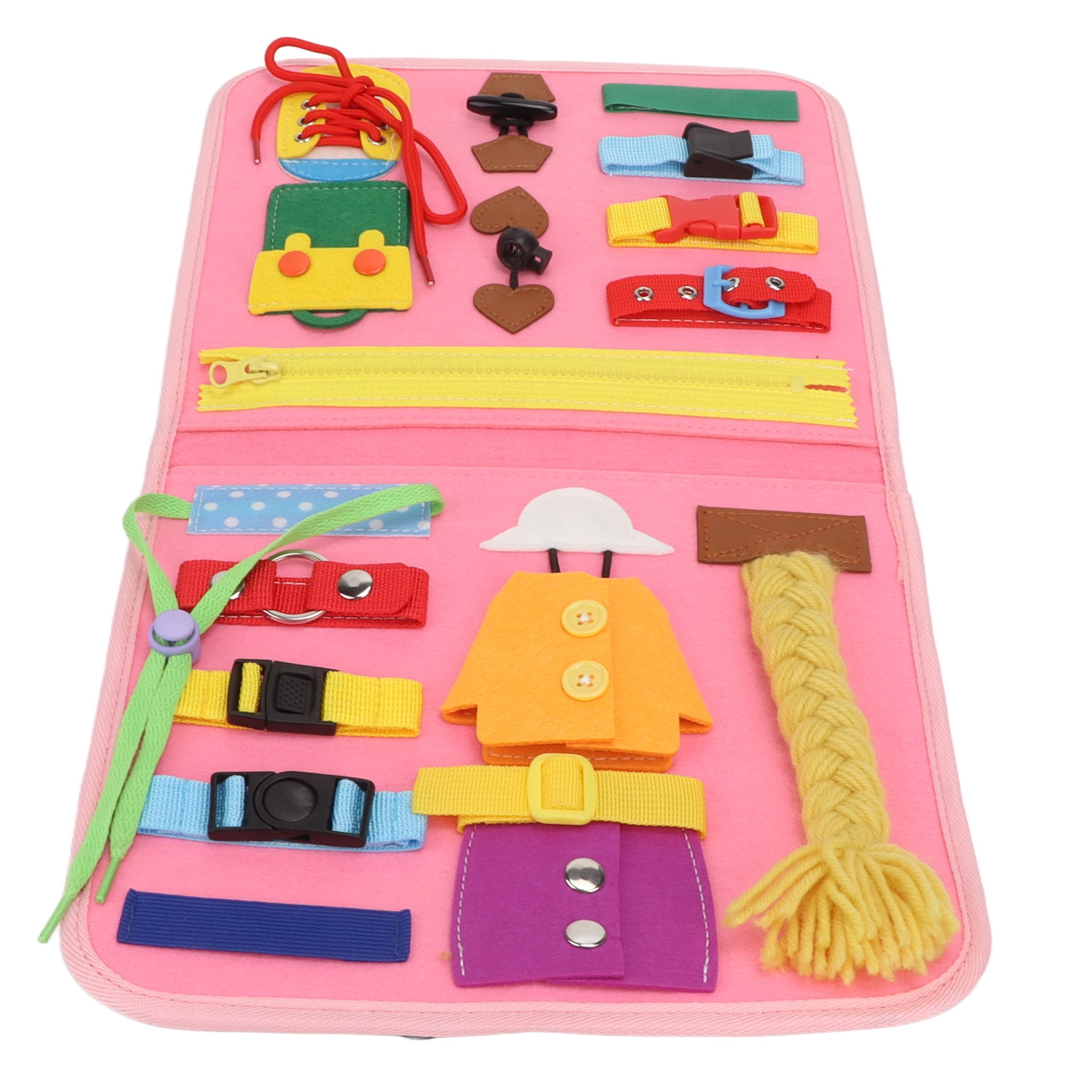 Tabla Sensorial De Silicona De Doble Cara – Juguete De Actividades Con 11 Cuerdas Y Bolsa Portátil, Ideal Para Niños +3 Años, Adultos Con Ansiedad, TDAH Y Autismo (Oso)