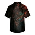 thumbnail image 3 of Men's Printing Short Sleeve V-neck Working Blouse Chest Pocket Carer Top XL, 3 of 3