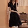 thumbnail image 3 of HLSOHJP Women's Cotton Victorian Nightgown Short Sleeve Pj Soft Pajama Dress Long Sleepwear Off Shoulder Sleep Shirt Frilly, 3 of 5