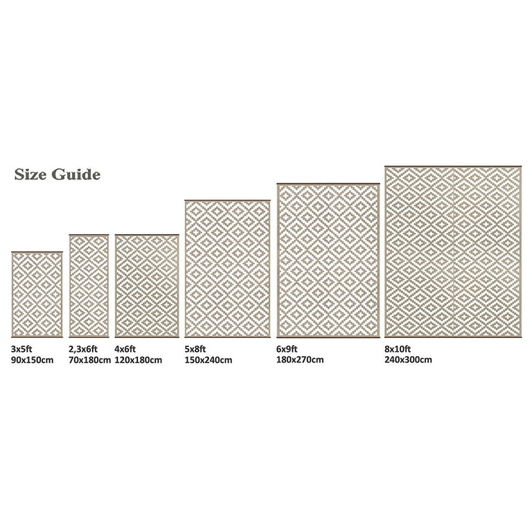 Nuu Garden 5x7 ft. Rectangular Gray and White Plastic Straw Fade