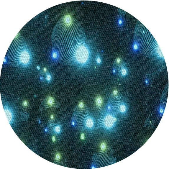 Ahgly Company Indoor Round Patterned Deep Teal Green Area Rugs, 5' Round