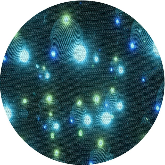 Ahgly Company Tapis Rond Lavable en Machine Intérieur Transitionnel Vert Sarcelle Profond, 6 Pieds Rond