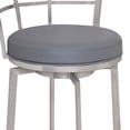 thumbnail image 3 of 30 Inch Curved Back Counter Height Barstool with Metal Flared Legs, Silver - Saltoro Sherpi, 3 of 5