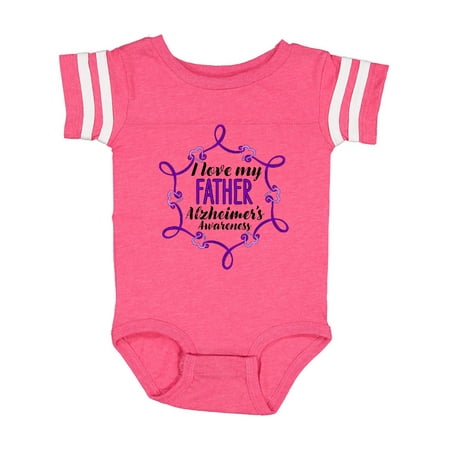 

Inktastic I Love My Father Alzheimer s Awareness with Purple Hearts Gift Baby Boy or Baby Girl Bodysuit