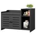 thumbnail image 4 of AKDSteel Meuble Cache-Litière pour Chat, Armoire Cache-Litière Cachée avec Tapis à Griffer et Couche de Rangement, Maisonnette Intérieure Style Ferme pour Chat pour Couloir et Chambre, 4 of 7