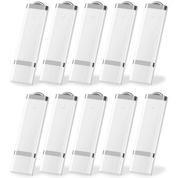 Flash Drive 10 Pack 16GB USB Flash Drive Thumb Drive Jump Drive Pen Drive Memory Stick 10 Pack White