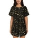thumbnail image 1 of Fotbe Casino Conjunto de Pijama Estampado para Mujer, 2 Piezas, Ropa de Dormir con Camiseta de Manga Corta y Shorts Suaves-Medium, 1 of 6