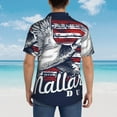 thumbnail image 4 of Rateoe Mallard Duck With American Flag Pattern Men’s Hawaiian Shirt – Short Sleeve Button-Down Tropical Beach Shirt, Lightweight & Breathable Casual Aloha Shirt with Pocket,3X-Large, 4 of 7