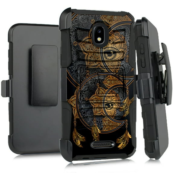 DALUX Hybrid Kickstand Holster Phone Case Compatible with Wiko Life C201AE - Moon Dreamcatcher