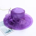 thumbnail image 2 of Women Derby Hats Church Dress Floral Tea Party Fascinators Bridal Organza Wedding Hat, 2 of 8