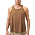 thumbnail image 3 of Jinhomg Men's Loose Tank Top Lightweight Comfy Sleeveless Crew Neck Workout Shirts Basic Solid Gym Athletic Undershirts Regular Fit Sportswear Fall Saving Brown XXL, 3 of 6