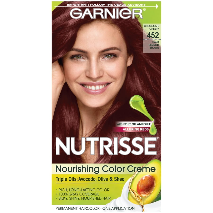 Garnier Nutrisse Nourishing Hair Color Creme, 452 Dark Reddish Brown, 1 Kit  