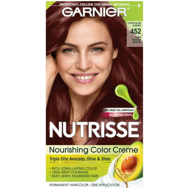 Garnier Nutrisse Nourishing Hair Color Creme, 452 Dark Reddish Brown, 1 Kit  - Walmart.com
