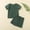 Army Green, variant on Rvasteizo Toddler Outfits Solid Button Round Neck Short Sleeve Top Shorts Set for 18 Months to 4 Years