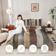 thumbnail image 3 of Homewish Vintage Stripes Queen Comforter Set,Abstract Grunge Comforter Sets Queen,Brown,Black Reversible,3-Piece,1 Comforter and 2 Pillowcases, 3 of 7