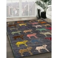 thumbnail image 3 of Ahgly Company Machine Washable Indoor Square Abstract Burgundy Brown Area Rugs, 5' Square, 3 of 7
