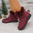thumbnail image 2 of CAICJ98 Women Snow Boots Mid Calf Warm Lining Boots Waterproof Outdoor Shoes Non-Slip Women's Winter Boots (Wine,Size 9), 2 of 9