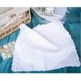 thumbnail image 5 of Bulk Pack Handkerchiefs Cotton Scalloped Hankies Pocket Square Towel White 11 Inches, 5 of 6
