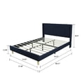thumbnail image 2 of Tslinn Low Profile Upholstered Platform Bed,Full Beds With Dark-Blue(Linen), 2 of 5