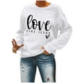 thumbnail image 5 of Brilliant Valentines Sweater Women Women's Christmas Printed Round Neck Long Sleeves Top Loose Fitting Sweater New(White,XL), 5 of 6
