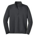 thumbnail image 5 of Mens Sport Wick Stretch 1/2 Zip Polyester/Spandex Pullover Charcoal Grey L, 5 of 7