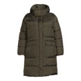 BCBG Paris Women's Plus Size Long Puffer Coat with Hood