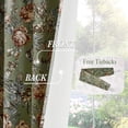 thumbnail image 5 of StangH Green Floral Curtains for Living Room, Soft Velvet Peony Print with Cottage Privacy Window Drapes for Living Room, Sage Green, W52 x L84, 2 Panels, 5 of 8