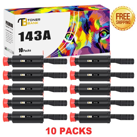 Toner Bank Compatible Toner Cartridge Replacement for HP 143A W1143A High Yield (Black, 10-Pack)