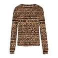 thumbnail image 3 of Fznquz Plus Size T-Shirt for Women Pullover Long Sleeve Sweatshirts Crewneck Casual Spring Aztec Blouses for Women, 3 of 3