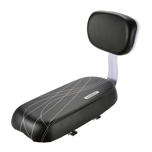 Graflsoa Universal Bike Rear Seat Cushion with Backrest, Waterproof PU Leather, Comfortable Sponge Padding, Easy Installation for Mountain Bikes and Electric Bikes, Child-Friendly Design