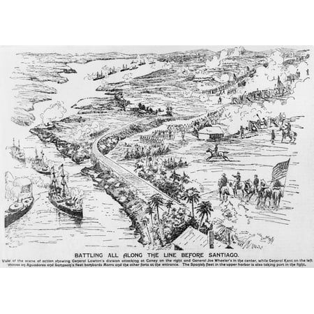 - Birdseye View Of The Santiago Campaign Of The Spanish American War The Spanish Fleet Trapped By Us Blockade History