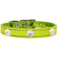 thumbnail image 2 of Mirage Pet Products Leather Floral Dog Collar, Lime Green, S/M, 2 of 3