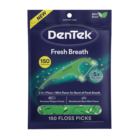 DenTek Flossers, Fresh Breath Dental Floss Picks, 150 Count