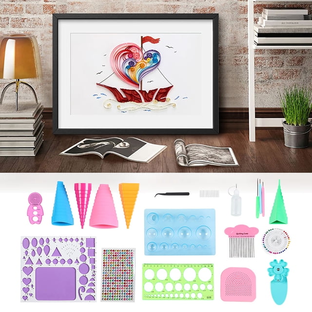 Kit de quilling de papel práctico kit de enrollado de papel para manualidades embalaje simple para tarjetas ANGGREK Otros