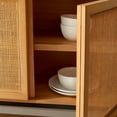 thumbnail image 5 of SAFAVIEH Zadie 2 Shelf Rattan Sideboard, Natural With Natural Rattan/Black Legs (54 in. W x 15 in. D x 33 in. H), 5 of 7