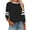 Black, variant on Gnshining Plus Size Sweatshirts for Women Crew Neck 3/4 Sleeve Tunic Tops Fall Fashion Patchwork Loose Comfy Shirts