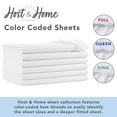 thumbnail image 3 of Arkwright Fitted Bed Sheets (Pack of 6), 200 Thread Count., Cotton Poly Blend, White with Color Coded Hem, Queen Bed Size, 3 of 7