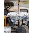 thumbnail image 5 of Outdoor Tablecloth with Umbrella Hole for Patio/Picnic/Party/Camping, Blue Eucalyptus Coastal Waterproof Table Cloth Square Cover Washable, Beach Starfish Shell Nautical Retro (60"x 60"), 5 of 8