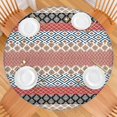 thumbnail image 2 of Multicolor Geometric Boho Pattern Round Fitted Tablecloth with Elastic Edge,Dining Table Cover Waterproof,Outdoor Round Tablecloth for Camping,Dining,Indoor and Outdoor, 2 of 7