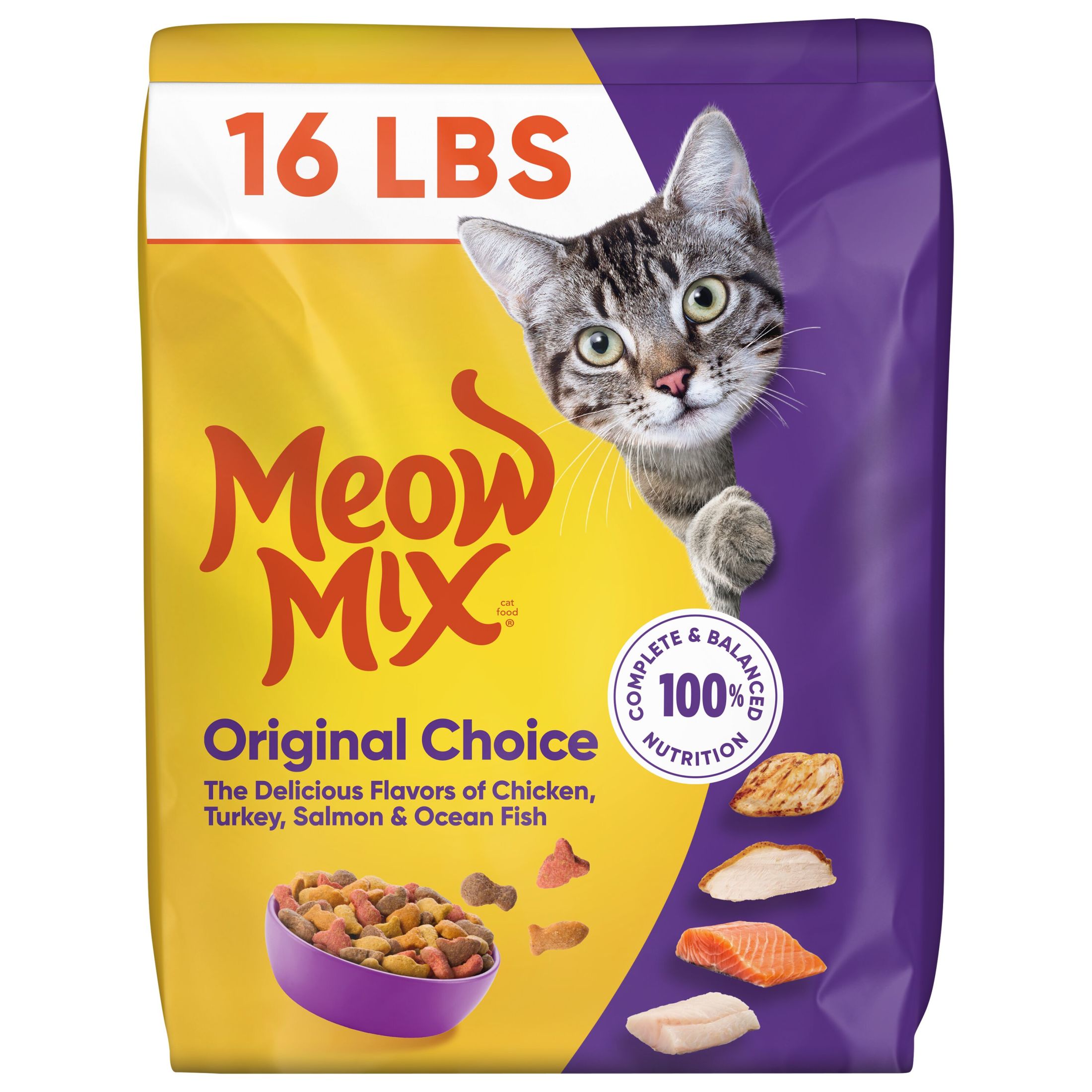 Meow Mix Original Choice Dry Cat Food, 16 lb photo 1