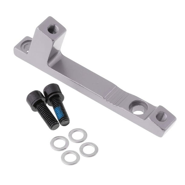 Adaptador para pinza de freno de disco de bicicleta, adaptador con tornillos de montaje y Plateado