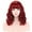 Wine Red, variant on RightOn Wine Red Wig Red Wig with Bangs Red Wig for Women  Short Curly Wavy Bob Wig Synthetic Wigs with Wig Cap