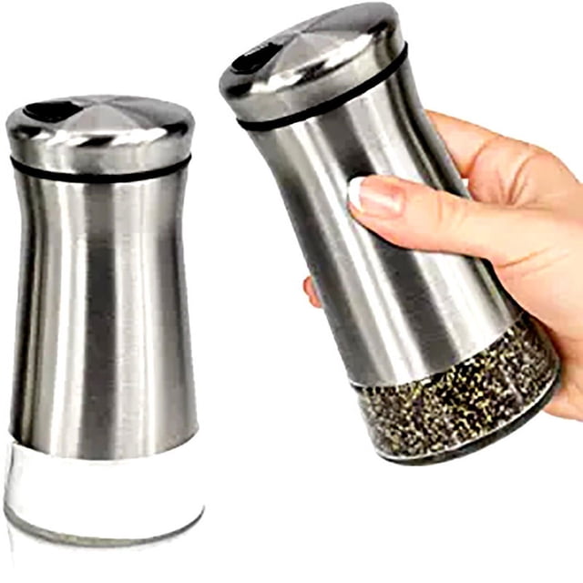 Juego de salero y pimentero original - Plateado - Dispensador de especias